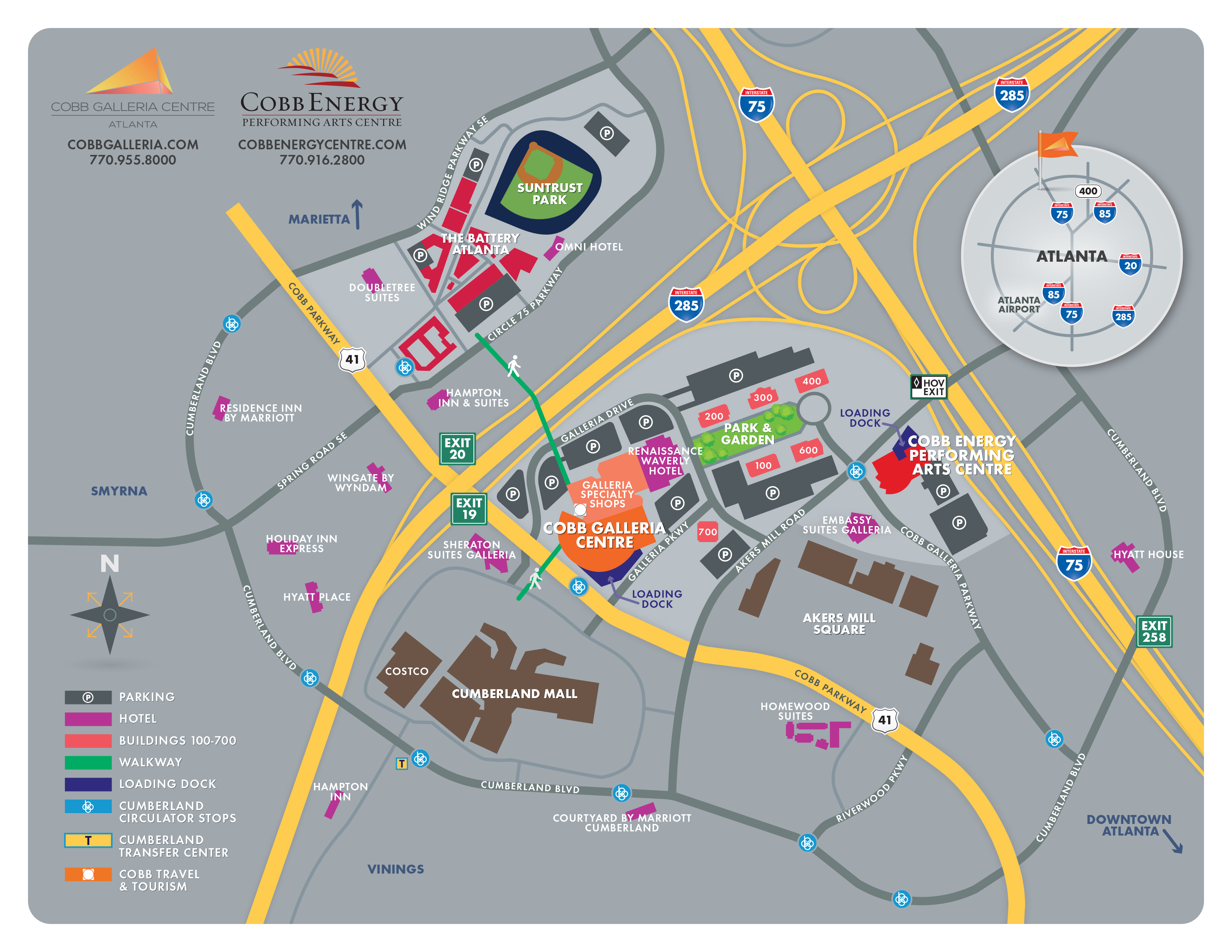 atlanta braves parking map Directions And Parking Cobb Galleria Centre atlanta braves parking map